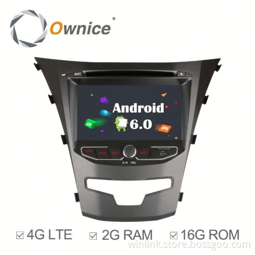 Ownice Android 6.0 Cortex A53 4core car dvd gps for ssangyong korando support TPMS +2G Ram